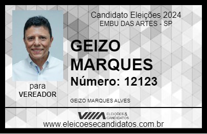 Candidato GEIZO MARQUES 2024 - EMBU DAS ARTES - Eleições