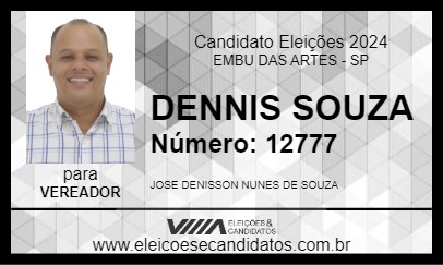 Candidato DENNIS SOUZA 2024 - EMBU DAS ARTES - Eleições