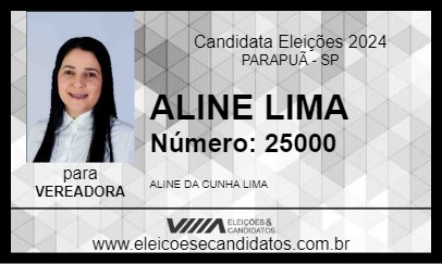 Candidato ALINE LIMA 2024 - PARAPUÃ - Eleições