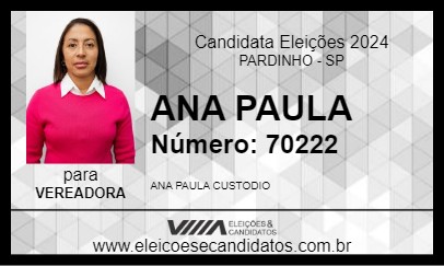 Candidato PAULA NV 2024 - PARDINHO - Eleições