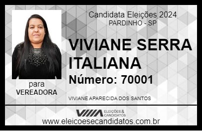 Candidato VIVIANE SERRA ITALIANA 2024 - PARDINHO - Eleições