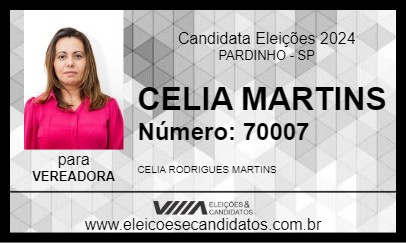 Candidato CELIA MARTINS 2024 - PARDINHO - Eleições