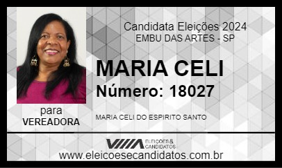 Candidato MARIA CELI 2024 - EMBU DAS ARTES - Eleições