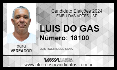 Candidato LUIS DO GAS 2024 - EMBU DAS ARTES - Eleições