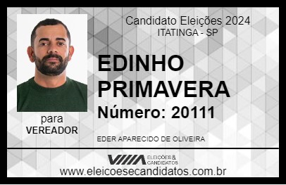 Candidato EDINHO PRIMAVERA 2024 - ITATINGA - Eleições