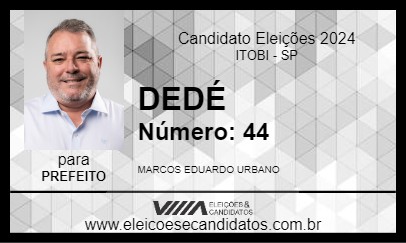 Candidato DEDÉ 2024 - ITOBI - Eleições