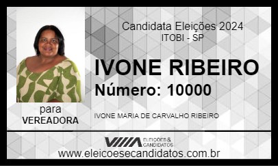 Candidato IVONE RIBEIRO 2024 - ITOBI - Eleições