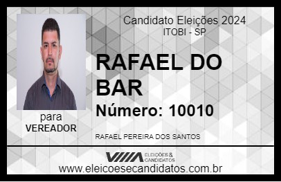 Candidato RAFAEL DO BAR 2024 - ITOBI - Eleições