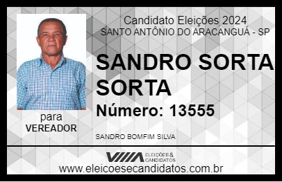 Candidato SANDRO SORTA SORTA 2024 - SANTO ANTÔNIO DO ARACANGUÁ - Eleições