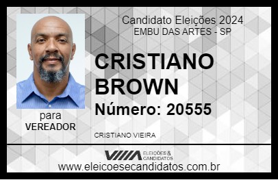 Candidato CRISTIANO BROWN 2024 - EMBU DAS ARTES - Eleições