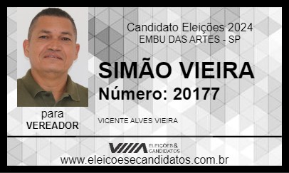 Candidato SIMÃO VIEIRA 2024 - EMBU DAS ARTES - Eleições