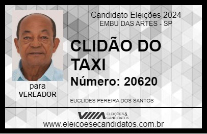 Candidato CLIDÃO DO TAXI 2024 - EMBU DAS ARTES - Eleições