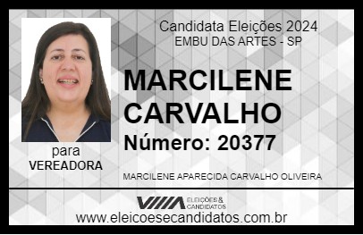 Candidato MARCILENE CARVALHO 2024 - EMBU DAS ARTES - Eleições