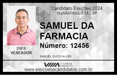 Candidato SAMUEL DA FARMACIA 2024 - GUARATINGUETÁ - Eleições