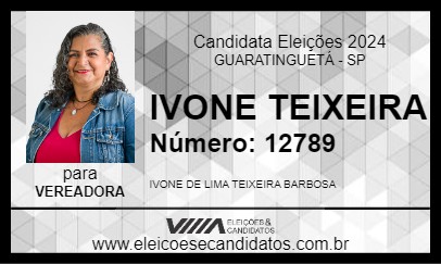 Candidato IVONE TEIXEIRA 2024 - GUARATINGUETÁ - Eleições