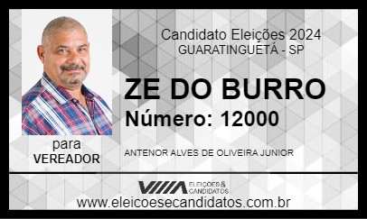 Candidato ZE DO BURRO 2024 - GUARATINGUETÁ - Eleições