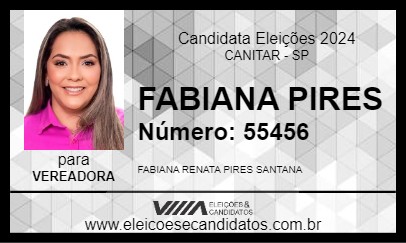 Candidato FABIANA PIRES 2024 - CANITAR - Eleições