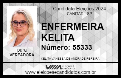 Candidato ENFERMEIRA KELITA 2024 - CANITAR - Eleições