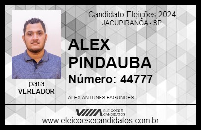 Candidato ALEX PINDAUBA 2024 - JACUPIRANGA - Eleições