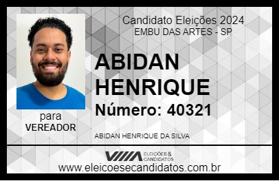 Candidato ABIDAN HENRIQUE 2024 - EMBU DAS ARTES - Eleições