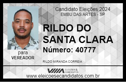 Candidato RILDO DO SANTA CLARA 2024 - EMBU DAS ARTES - Eleições