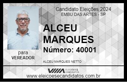 Candidato ALCEU MARQUES 2024 - EMBU DAS ARTES - Eleições