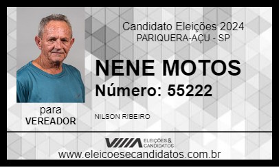 Candidato NENE MOTOS 2024 - PARIQUERA-AÇU - Eleições