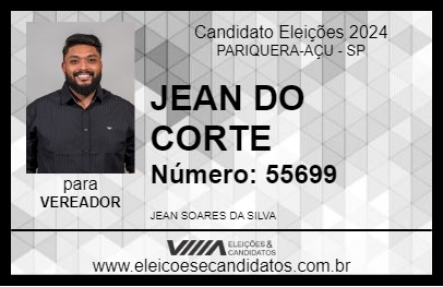 Candidato JEAN DO CORTE 2024 - PARIQUERA-AÇU - Eleições