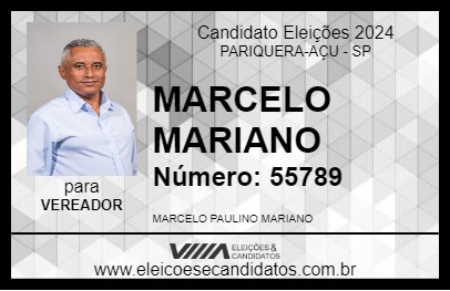 Candidato MARCELO MARIANO 2024 - PARIQUERA-AÇU - Eleições