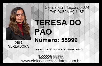 Candidato TERESA DO PÃO 2024 - PARIQUERA-AÇU - Eleições