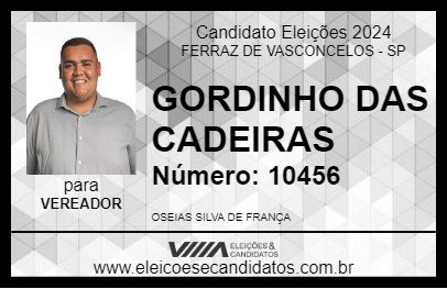 Candidato GORDINHO DAS CADEIRAS 2024 - FERRAZ DE VASCONCELOS - Eleições