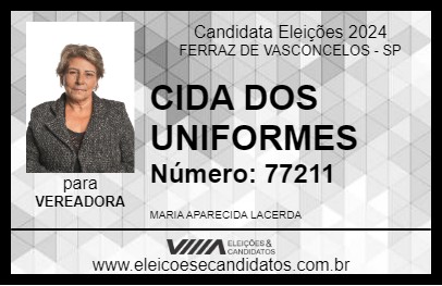 Candidato CIDA DOS UNIFORMES 2024 - FERRAZ DE VASCONCELOS - Eleições