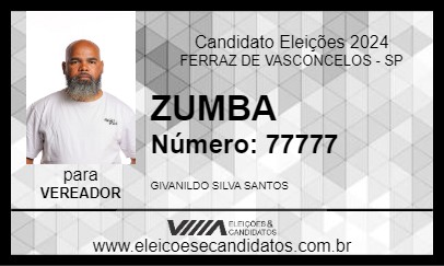 Candidato ZUMBA 2024 - FERRAZ DE VASCONCELOS - Eleições