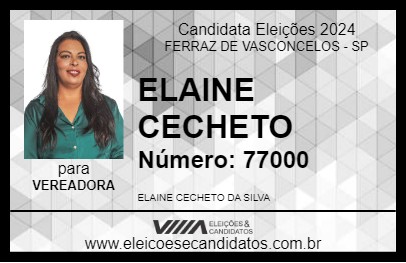 Candidato ELAINE CECHETO 2024 - FERRAZ DE VASCONCELOS - Eleições