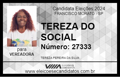 Candidato TEREZA DO SOCIAL 2024 - FRANCISCO MORATO - Eleições