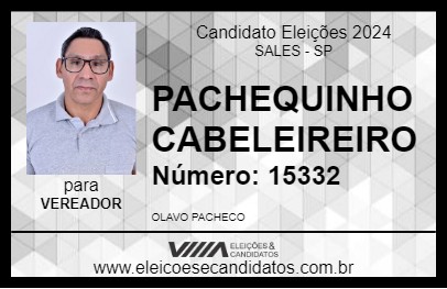 Candidato PACHEQUINHO CABELEIREIRO 2024 - SALES - Eleições