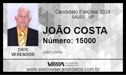 Candidato JOÃOZINHO COSTA 2024 - SALES - Eleições