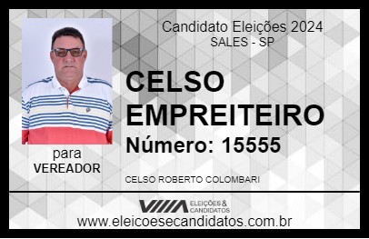 Candidato CELSO EMPREITEIRO 2024 - SALES - Eleições