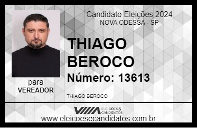 Candidato THIAGO BEROCO 2024 - NOVA ODESSA - Eleições