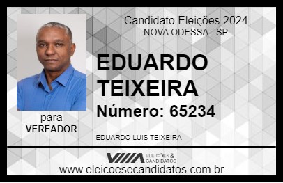 Candidato EDUARDO TEIXEIRA 2024 - NOVA ODESSA - Eleições