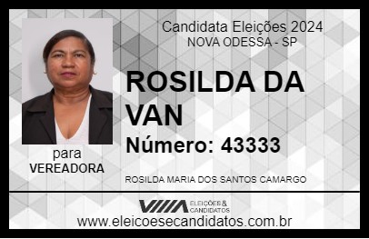 Candidato ROSILDA DA VAN 2024 - NOVA ODESSA - Eleições