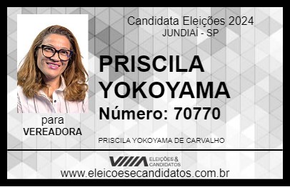 Candidato PRISCILA YOKOYAMA 2024 - JUNDIAÍ - Eleições