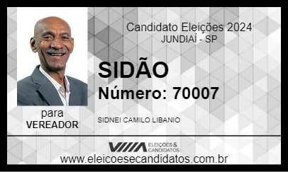 Candidato SIDÃO 2024 - JUNDIAÍ - Eleições