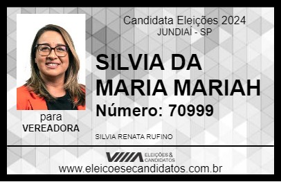 Candidato SILVIA DA MARIA MARIAH 2024 - JUNDIAÍ - Eleições