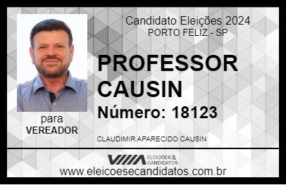 Candidato PROFESSOR CAUSIN 2024 - PORTO FELIZ - Eleições