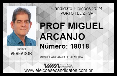 Candidato PROF MIGUEL ARCANJO 2024 - PORTO FELIZ - Eleições