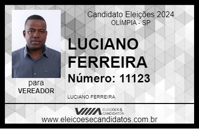 Candidato LUCIANO FERREIRA 2024 - OLÍMPIA - Eleições