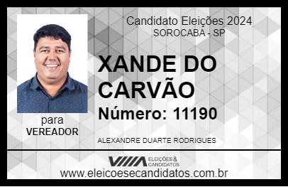 Candidato XANDE DO CARVÃO 2024 - SOROCABA - Eleições