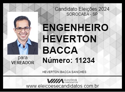 Candidato ENGENHEIRO HEVERTON BACCA 2024 - SOROCABA - Eleições