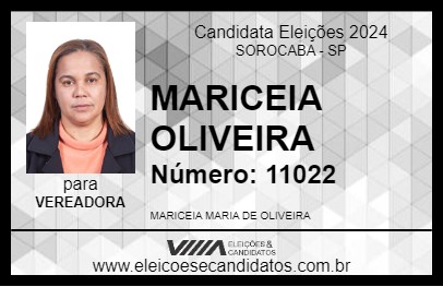 Candidato MARICEIA OLIVEIRA 2024 - SOROCABA - Eleições